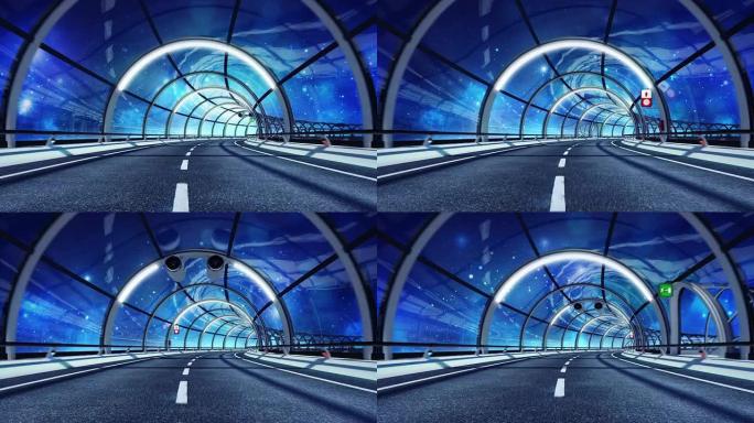未来主义隧道。太空版。HD循环。