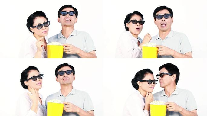 亚洲夫妇观看3D电影