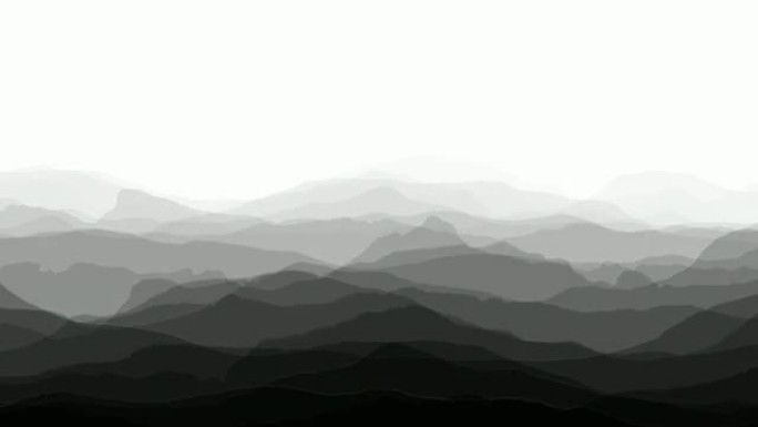 软山山脊黑白背景（无缝循环）