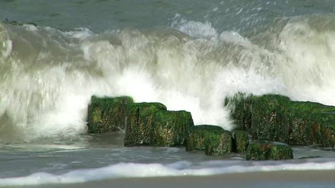 海上防波堤-特写+音频