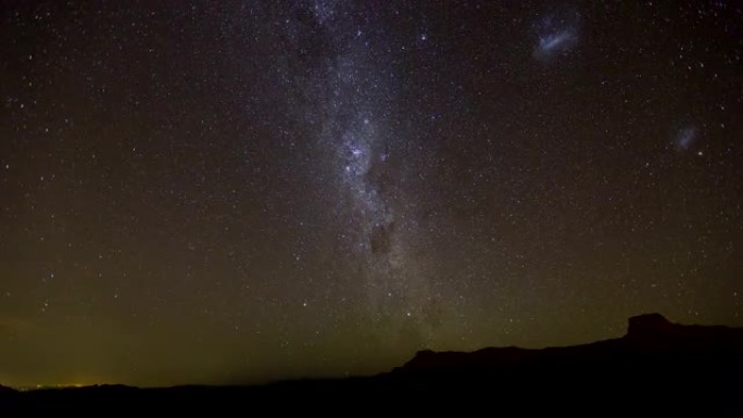 Star time-lapse，银河系，德拉肯斯堡山脉，南非