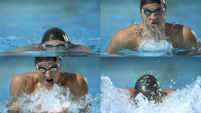 高清超慢动作: 职业游泳运动员