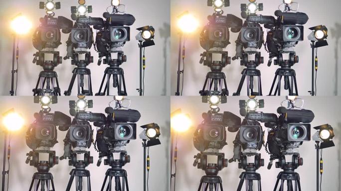 专业级摄像机的变焦镜头。