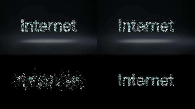 许多点聚集在一起，创建了一个 “互联网” 错字、低多边形的网络。