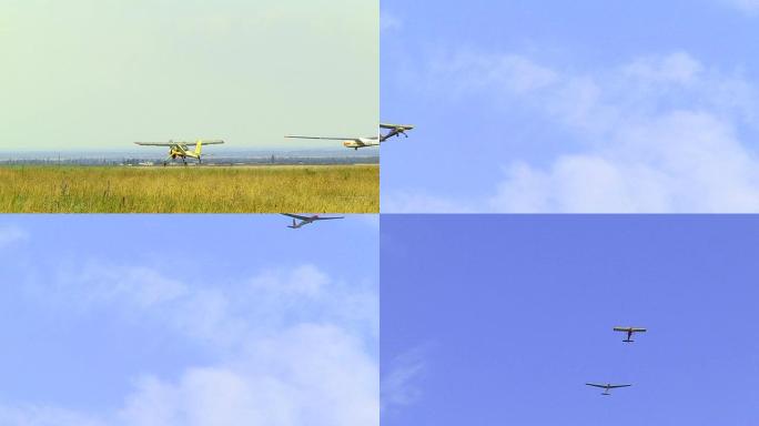 飞机牵引滑翔机飞机起飞农业飞机