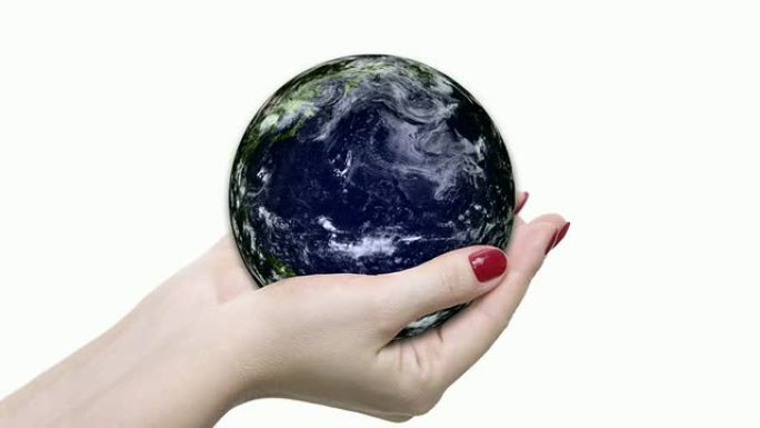 手握地球手捧地球宇宙星空蓝色星球爱护环境