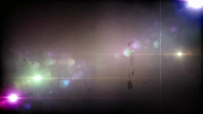 闪烁的Grunge镜头闪光叠加环-彩虹发光（高清）