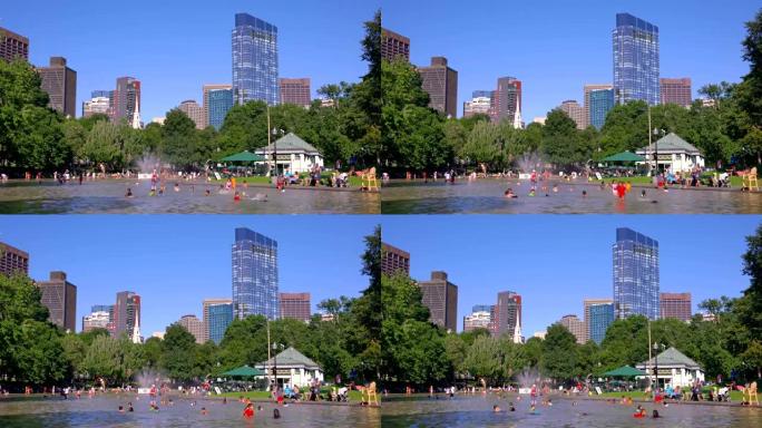 波士顿公园的池塘