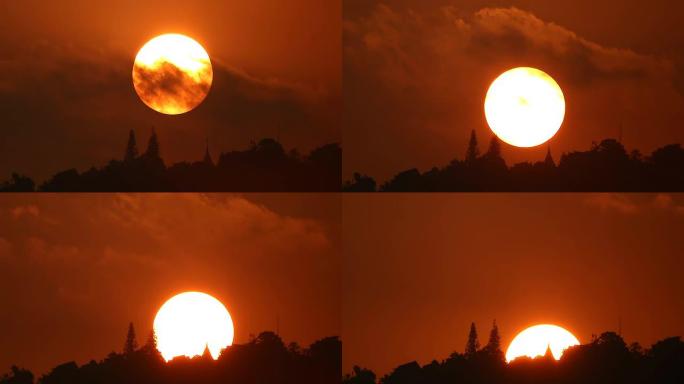 Prathad Doi Suthep背后的日落