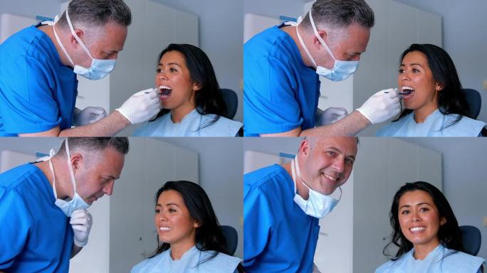 病人检查牙齿