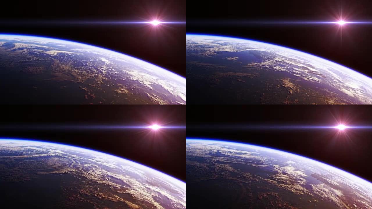 从太空可以看到地球的美丽景色。循环。