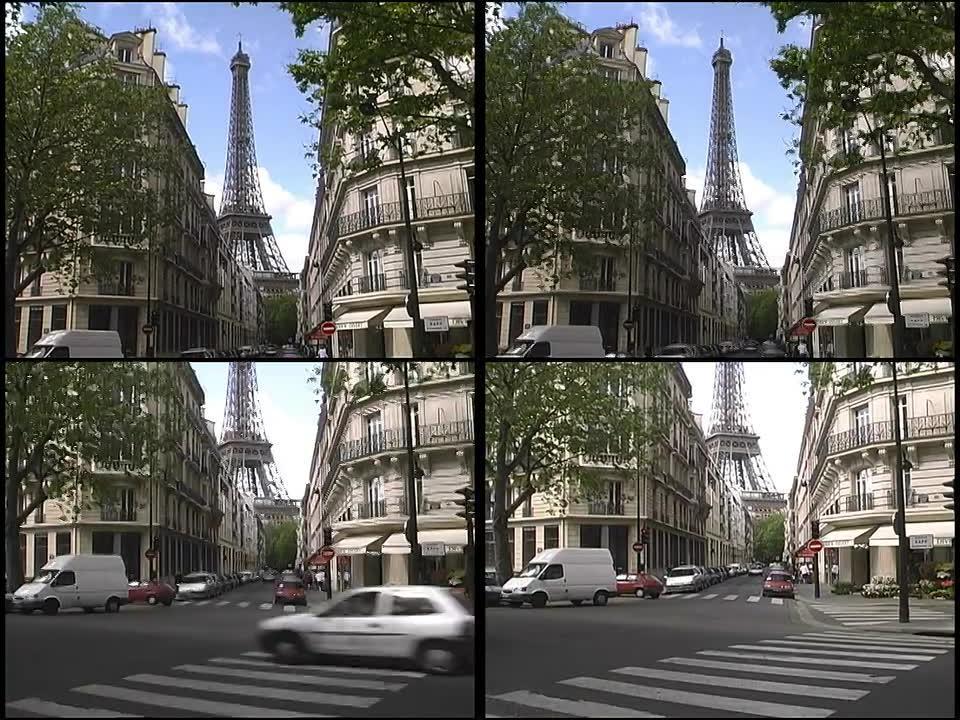巴黎街景：从艾菲尔铁塔向下倾斜。法国