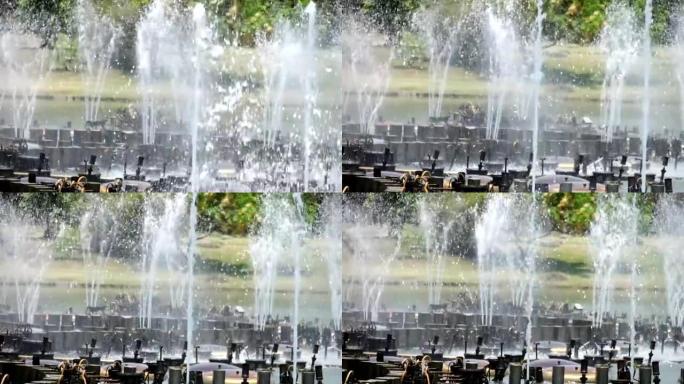 水的喷泉射流超慢速运动