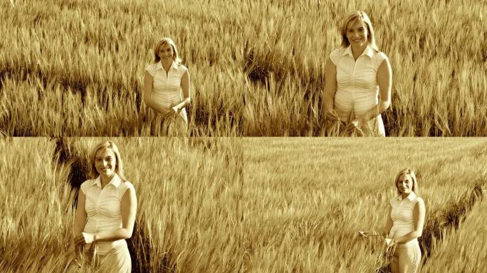 高清起重机: 小麦女人的肖像