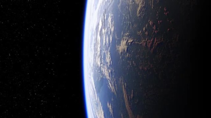 从太空看到地球的惊人景色。无缝循环。4K。