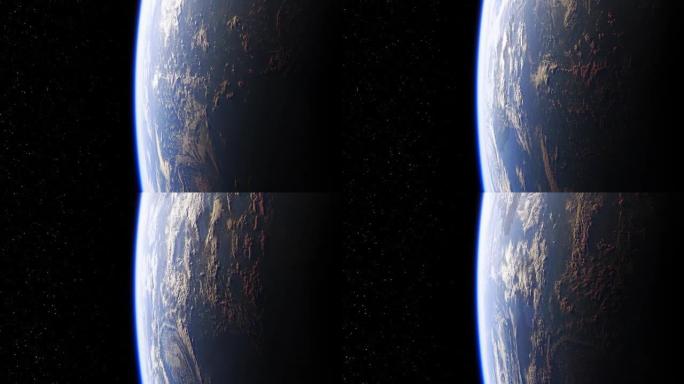 从太空看到地球的惊人景色。无缝循环。4K。