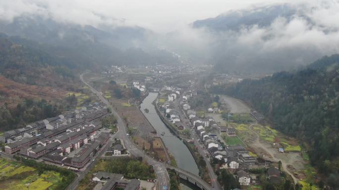 航拍陕西汉中青木川古镇