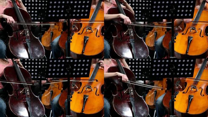 小提琴演奏家演奏音乐会乐谱架