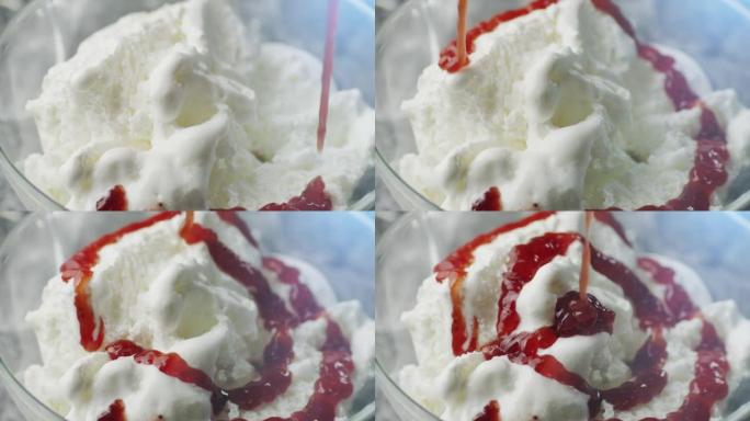 草莓浇头覆盖冰淇淋2