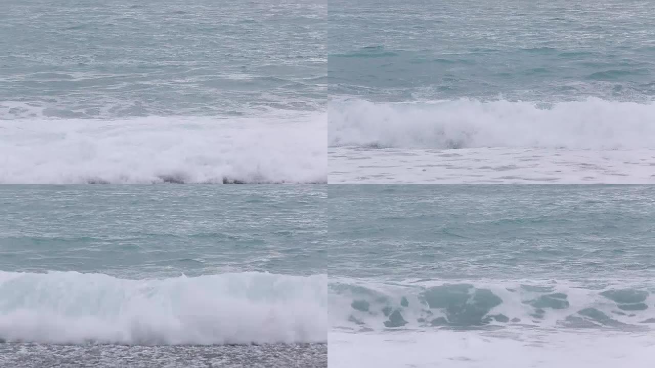 蓝色海浪坠毁。