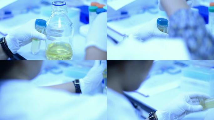科学家和生物实验室实验