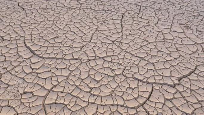 特写:巨大沙漠中的贫瘠干燥土壤