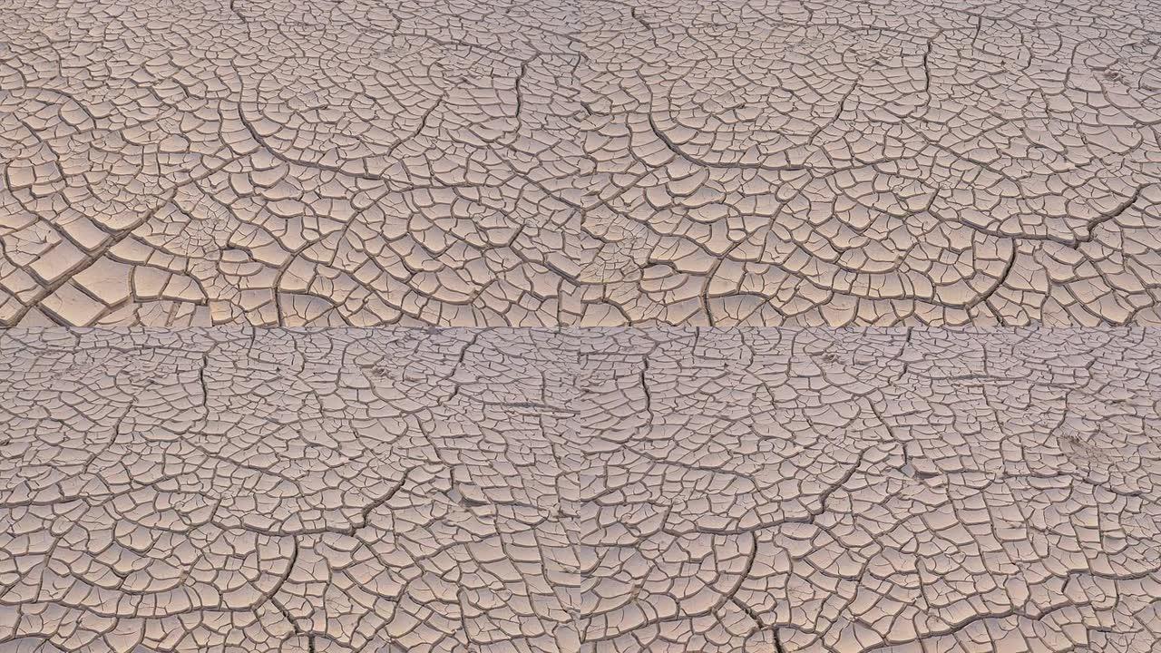 特写:巨大沙漠中的贫瘠干燥土壤