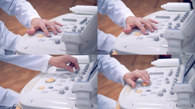 医生的手控制着病人的检查过程。