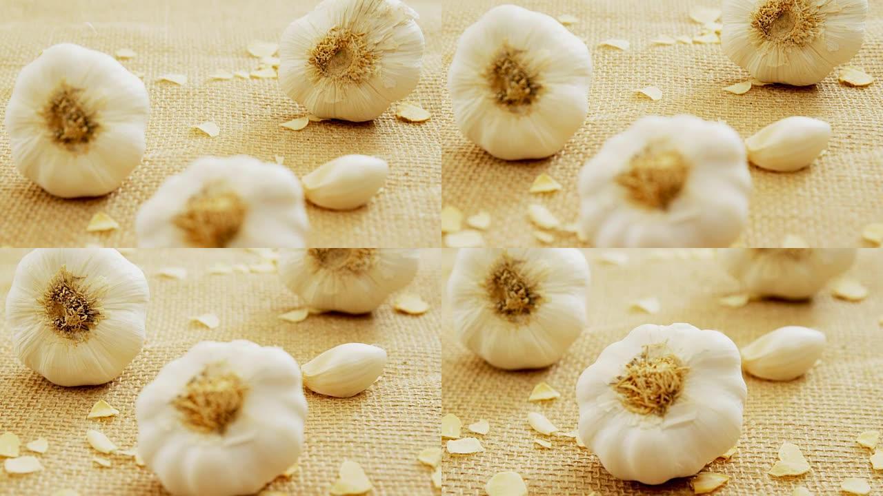 纺织品4k上的Garlics