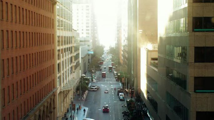 早上，城市街道城市街道加利福尼亚州旧金山