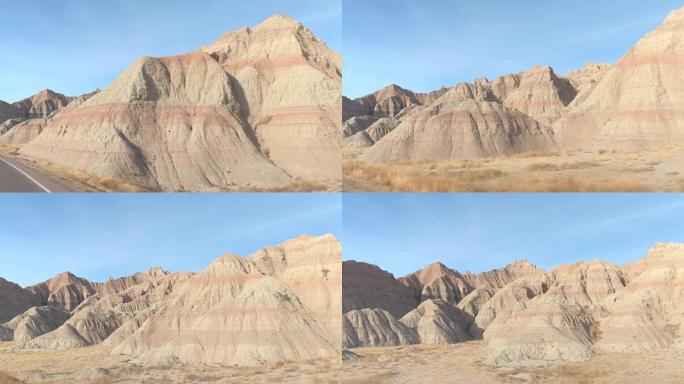 南达科他州荒地国家公园美丽的层状砂岩山脉