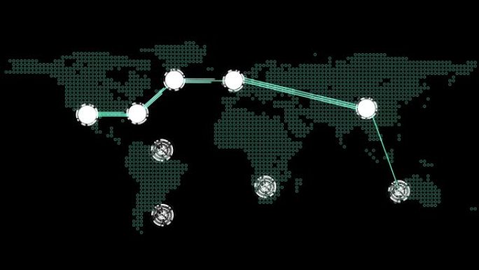 绿色和黑色的全球联系主题