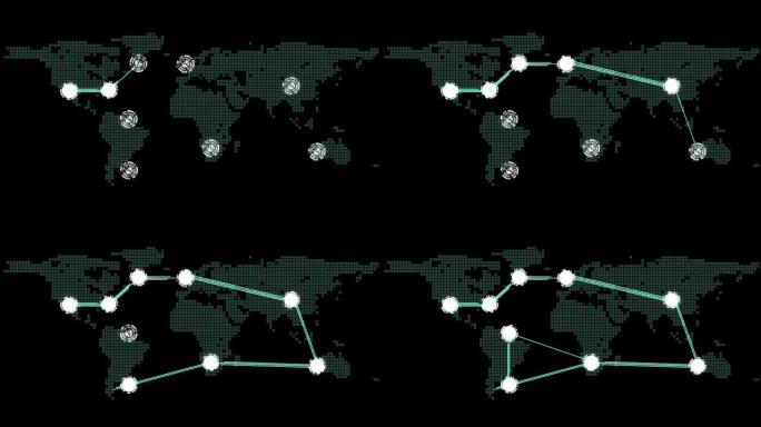 绿色和黑色的全球联系主题