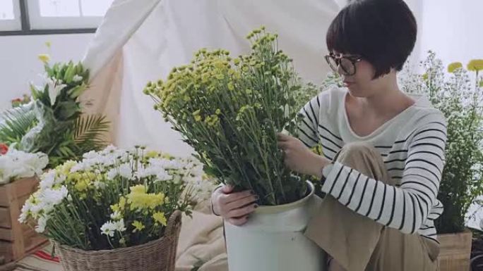 亚洲花店在花店安排花束