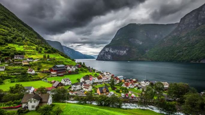 挪威峡湾景观-时间流逝