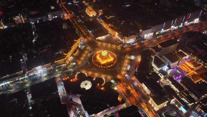 4k高清西安钟楼夜景