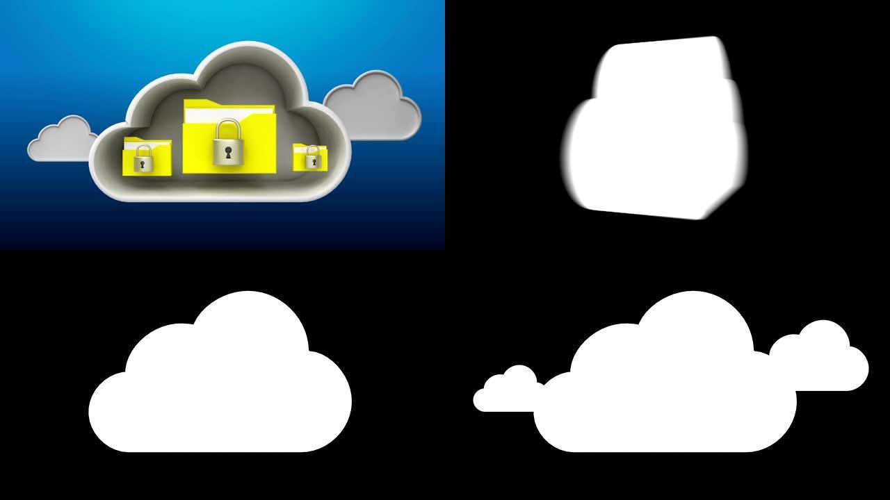 锁定云IT解决方案服务动画，文件安全