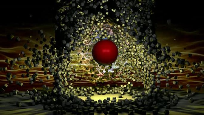 壮观的三维动画打破外星人魔法能量球