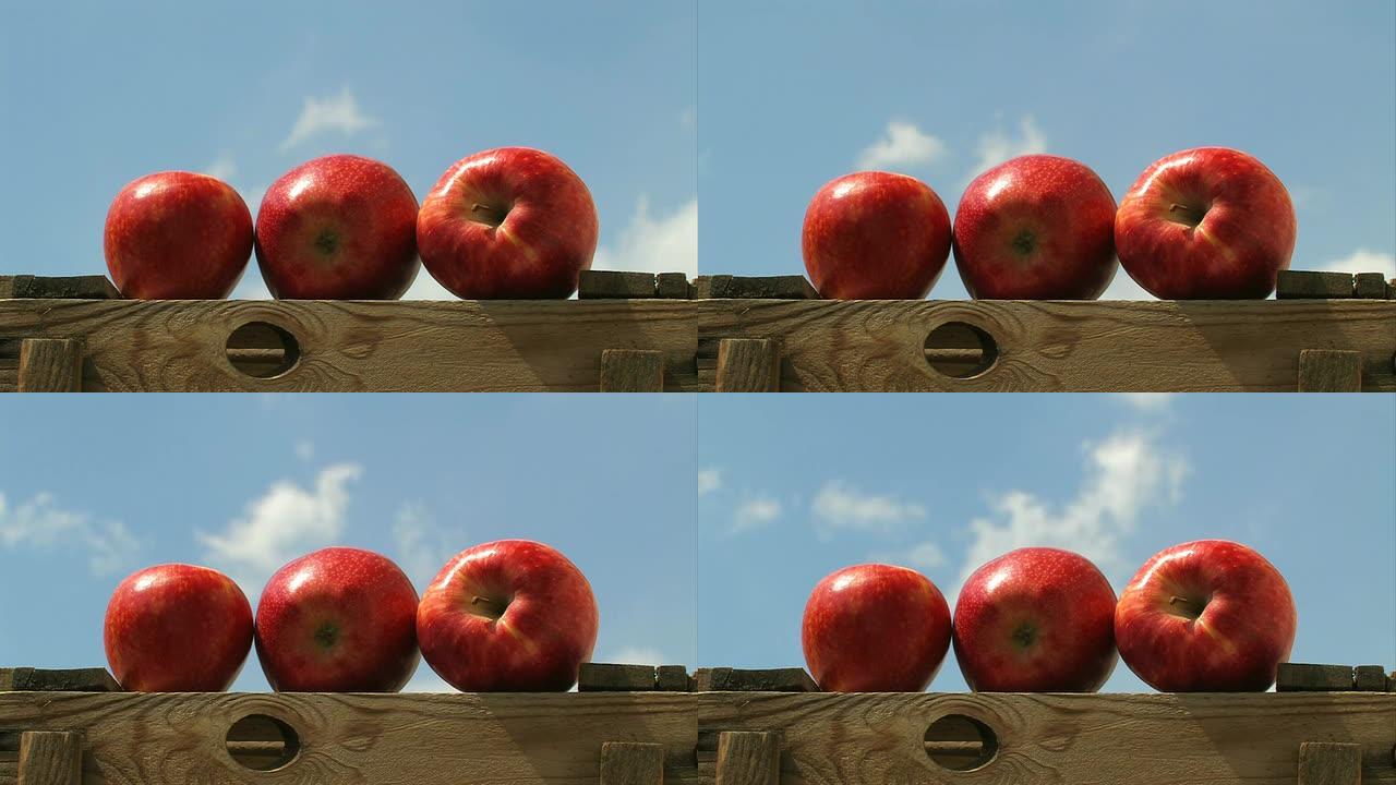 木箱上的红苹果-时间流逝