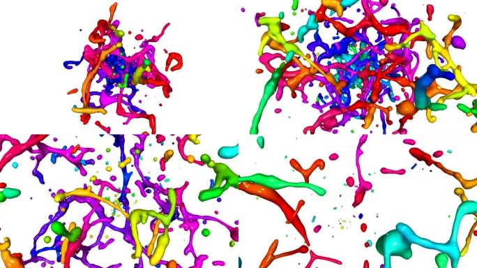 彩色油漆飞溅