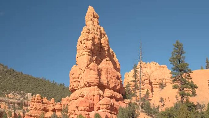 特写: 布莱斯峡谷国家公园惊人的红岩hoodoo地层