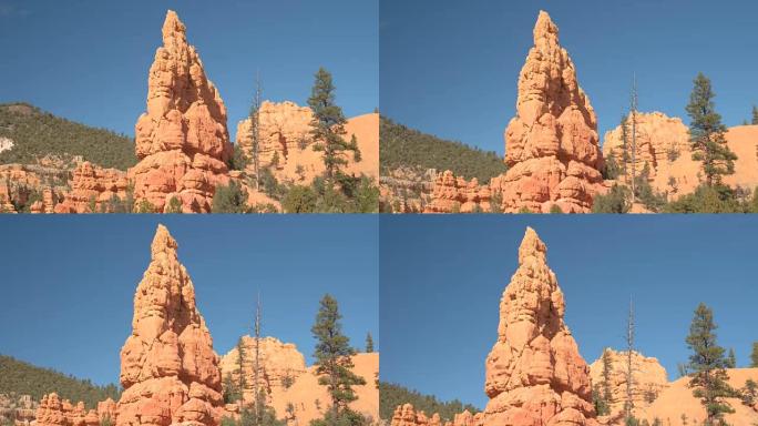 特写: 布莱斯峡谷国家公园惊人的红岩hoodoo地层