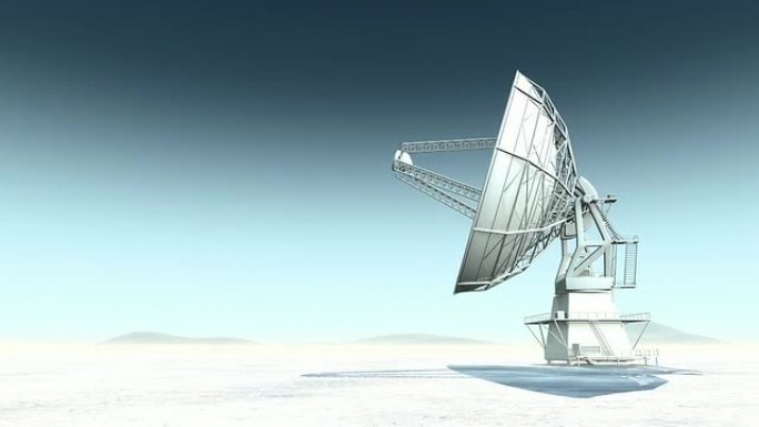 沙漠渲染中的射电望远镜