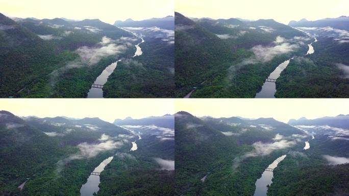 泰国自然和山河的鸟瞰图