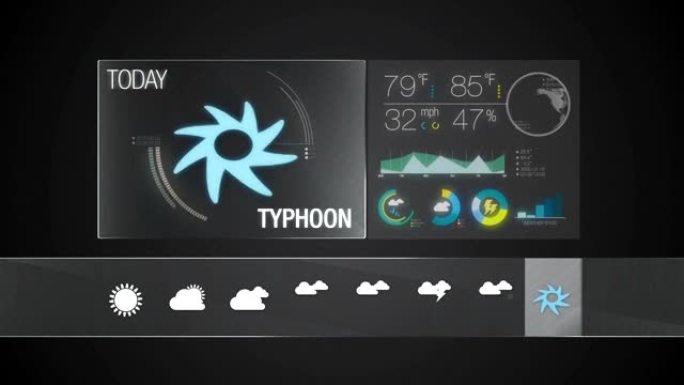 台风，天气图标集动画