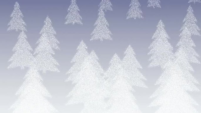 下雪的圣诞树。无序-（过渡）