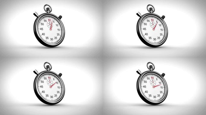 灰色背景上的秒表计时