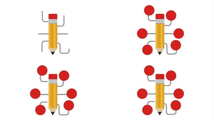 铅笔图标设计，视频动画
