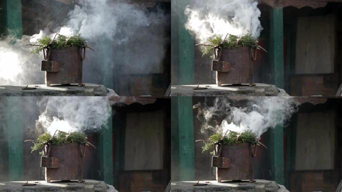 焚香，尼泊尔烟雾
