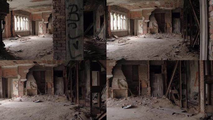特写: 在废弃的城市卫理公会教堂中探索幽灵般的腐烂房间